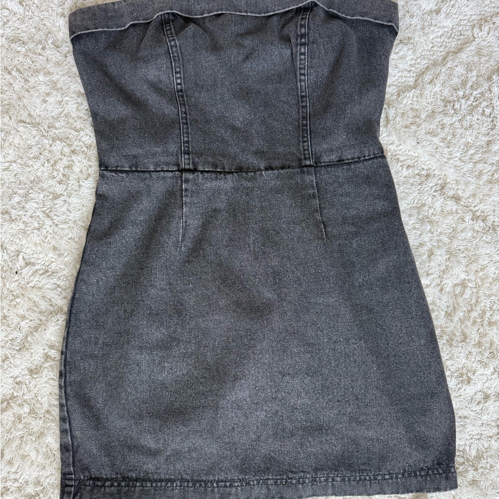 Black jean Strapless Dress
